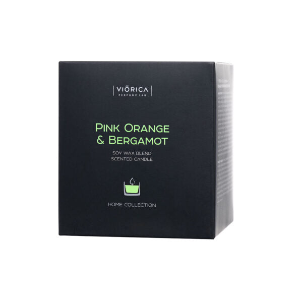 Lumânare parfumată din ceară de soia “Portocală Roză & Bergamot”