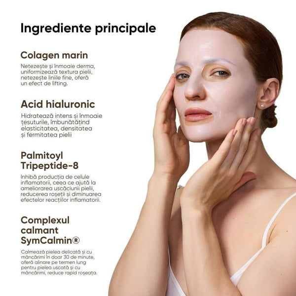 Mască de față hidratantă cu colagen, 21Collagen