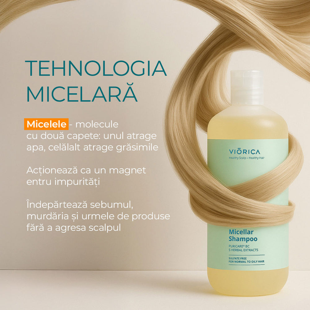 Șampon micelar pentru păr normal și gras