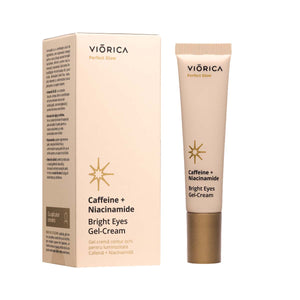 Gel-сremă contur ochi pentru luminozitate Cafeină + Niacinamidă, Perfect Glow - Viorica Cosmetic MD