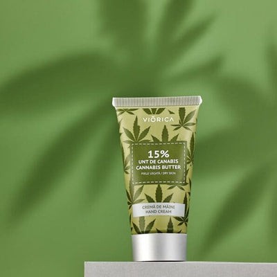 Cremă de Viorica Cosmetic mâini cu 15 Unt de Canabis Cremă de mâini cu textură