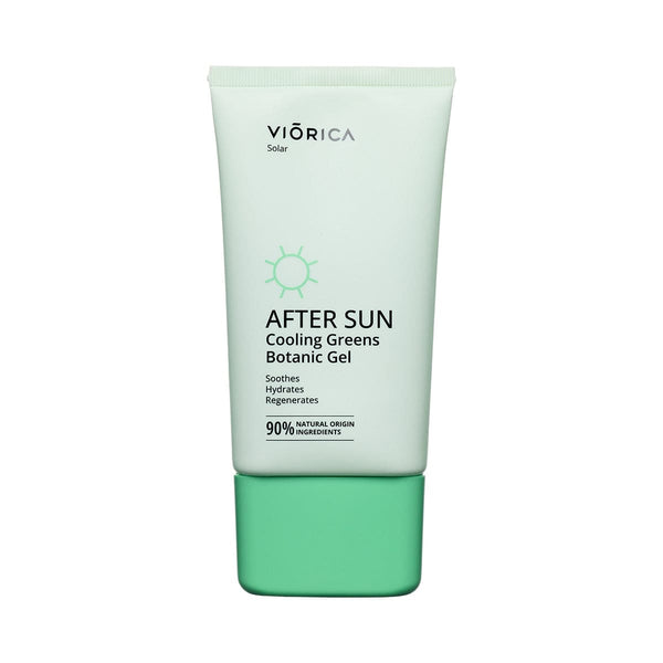 Gel Botanic Viorica Solar, notă verde, ambalaj verde deschis, 90% ingrediente naturale.