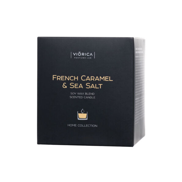 Lumânare parfumată din ceară de soia “Caramelă Franceză & Sare de Mare” - Viorica Cosmetic MD