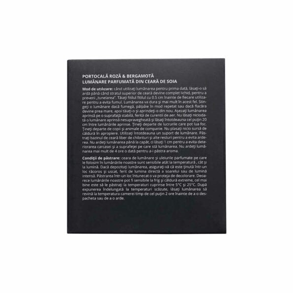 Lumânare parfumată din ceară de soia “Portocală Roză & Bergamot” - Viorica Cosmetic MD