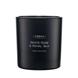 Lumânare parfumată din ceară de soia “Trandafir Alb & Mătase Regală” - Viorica Cosmetic MD