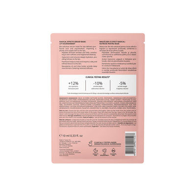 Mască-ser pentru buze din bio-celuloză, roz, cu efect de nutriție și hidratare intensă.