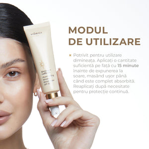 Cremă hidratantă și iluminantă cu protecție minerală SPF 50 Ginseng + Cafeină, Perfect Glow - Viorica Cosmetic MD