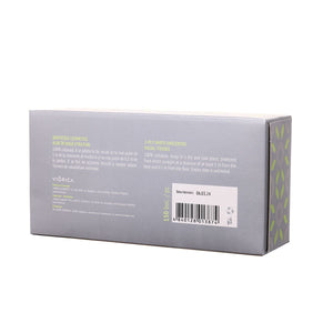 Cutie gri cu șervețele faciale albe, două straturi, 100% celuloză, detalii de fabricație și cod de bare vizibile.