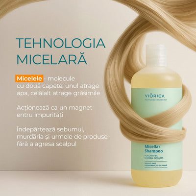 Șampon micelar Viorica Cosmetic pentru păr normal și gras