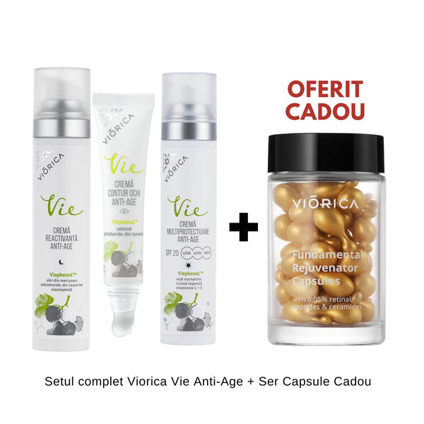Rutina completă Viorica Vie Anti-Age + Ser Capsule Cadou