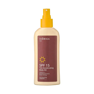 Ulei de corp pentru accelerarea bronzului SPF 15, Viorica Solar