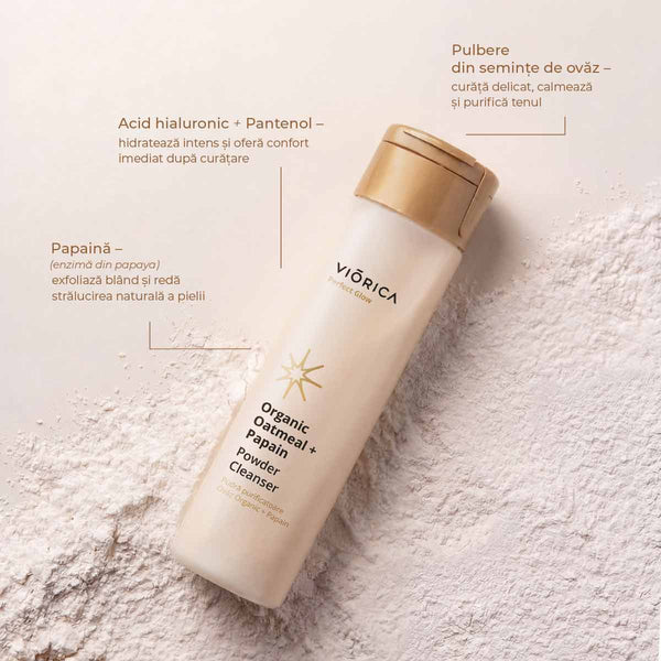Pudră purificatoare Ovăz Organic + Papain, Perfect Glow